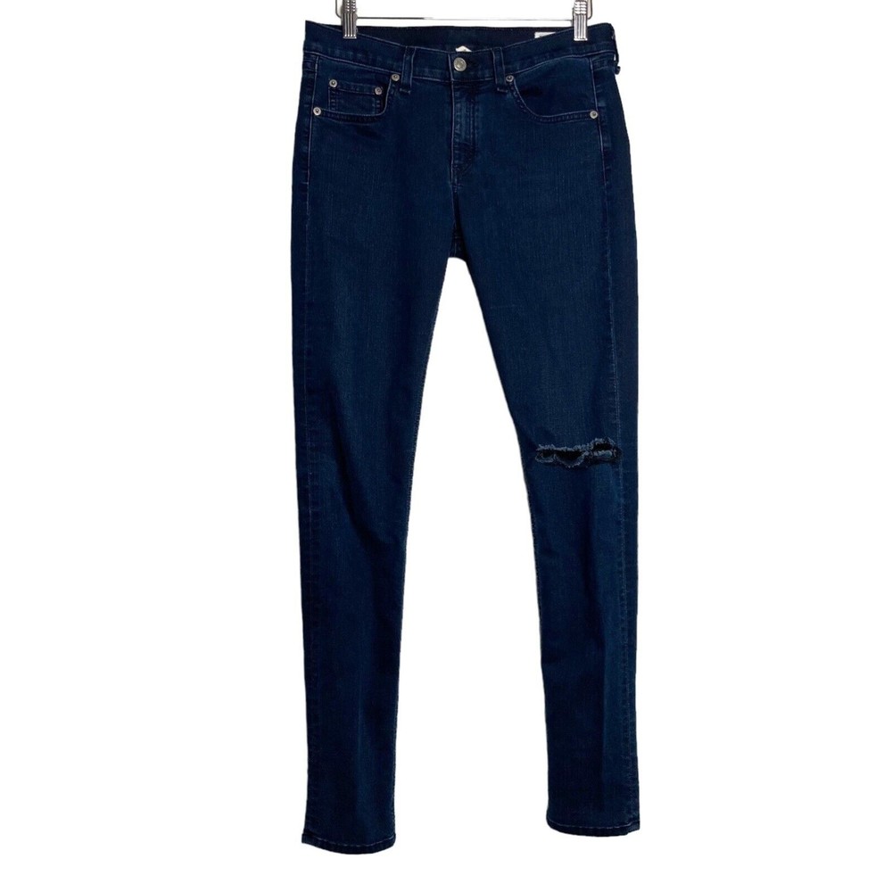 Rag & Bone Womens High Rise Skinny Terra Blues Jeans Distressed Stretch 29